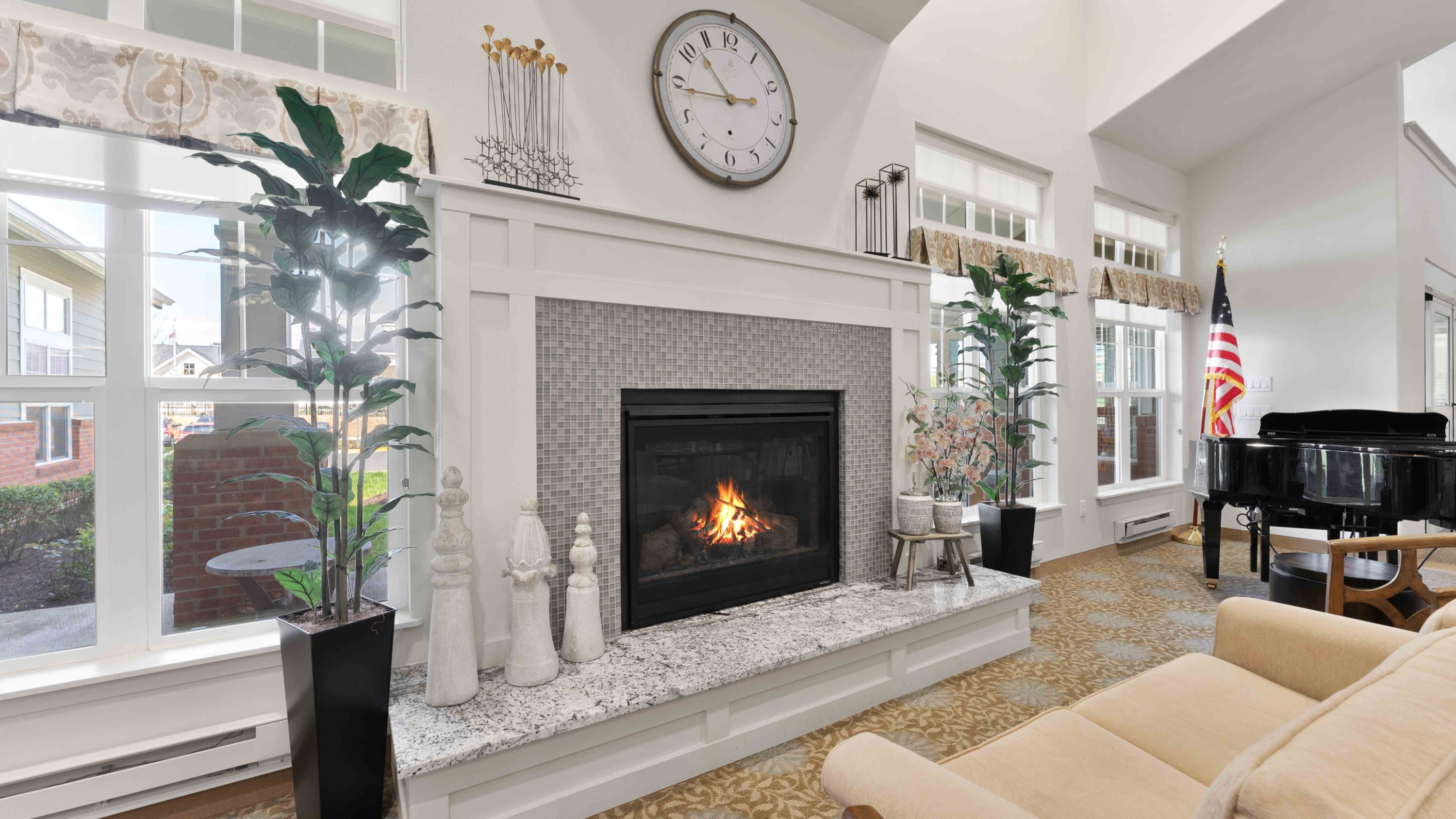 The Carriage House Dining Room Fireplace