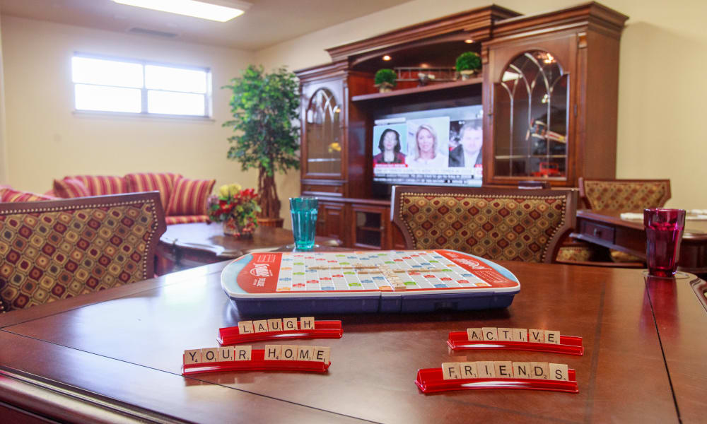 Play games like Scrabble with friends at The Carriage House