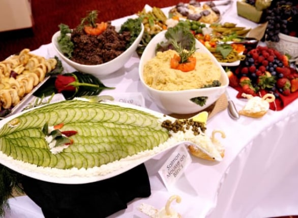 The Carriage House culinary services table spread